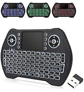 EASYTONE Backlit Mini Wireless Keyboard with Touchpad Mouse Combo Remote Control with Rechargeabl...