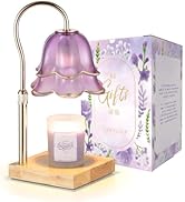 Candeldo Mom Birthday Gifts for Women: Purple Flower Candle Warmer Lamp with Scented Candles Dimm...