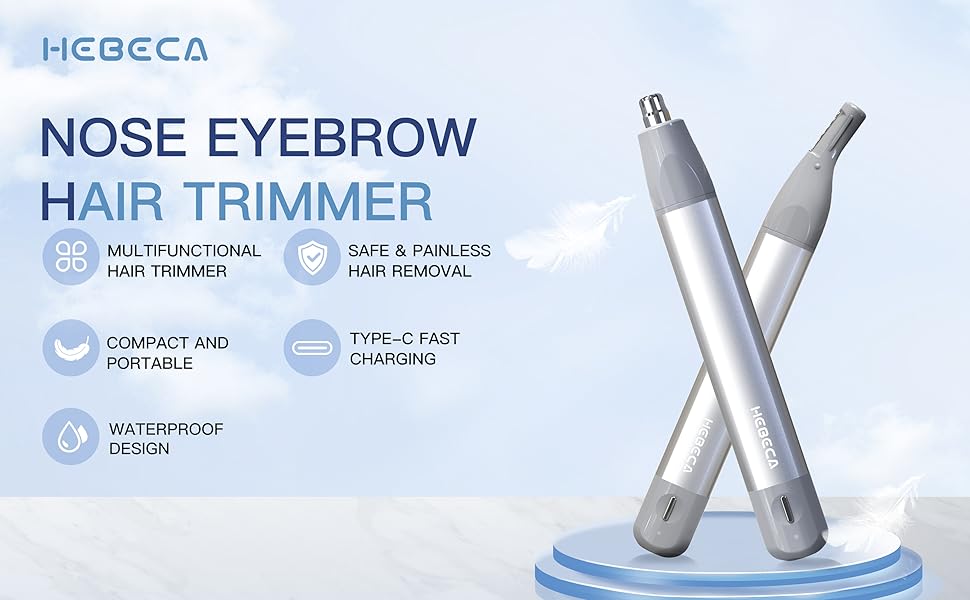 Rechargeable nose, ear &amp;amp; eyebrow trimmer for men &amp;amp; women, safe grooming kit