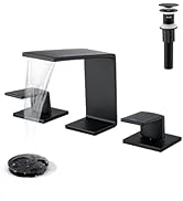 PerPaiMe Bathroom Faucets for Sink 3 Hole - 8 Inch Waterfall Bathroom Sink Faucets with Metal Pop...