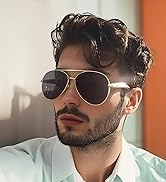 LASPOR Trendy Oversized Aviator Sunglasses for Women Men Metal Shades 70s Aviators Sun Glasses