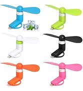 Mini Cell Phone Fan, 2-in-1 Portable Phone Fan Compatible for iPhone, iPad, Android Smartphone, T...