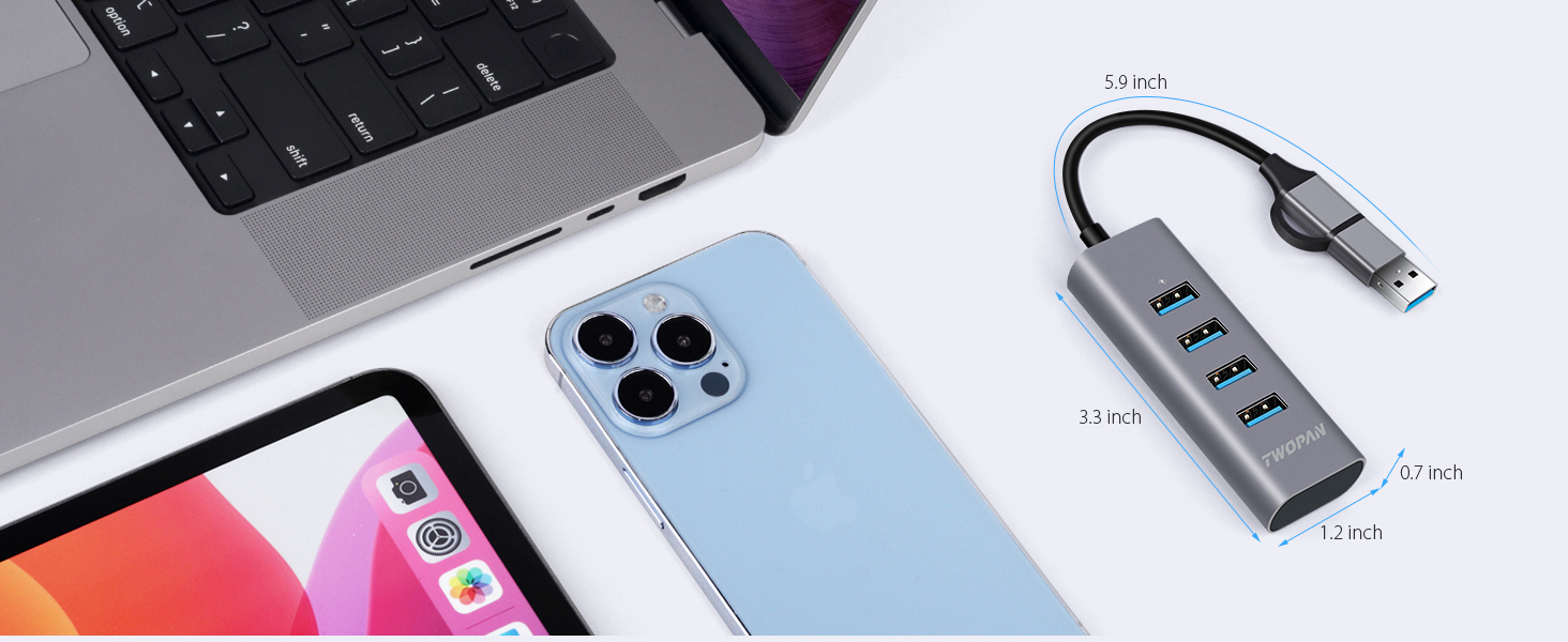 twopan usb to usb adapter hub macbook ipad imac