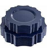 COLOSUS Disposable Plastic Plates Set. Navy Blue Party Plates set 60pcs ( 30 guest ) Dinner plate...