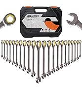 SUZUME 22-Piece Ratchet Wrenches Set Metric (6-18mm) SAE (1/4â?�-3/4â?�) Cr-V Steel 72-Tooth 5Â° Swing...