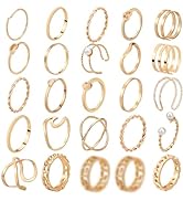 ONESING 18-31 Pcs Knuckle Rings for Women Stackable Rings Sets Girls Vintage Joint Finger Rings G...