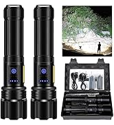 Kicoeoy Rechargeable Flashlights High Lumens, Led Flashlight 200000 Lumens Bright Flash Light wit...