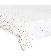 hapray 4 Pack Plastic Tablecloths for Rectangle Tables, Waterproof Disposable Party Table Cloths ...