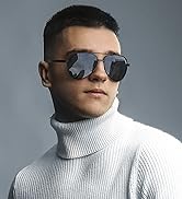 LUENX Aviator Sunglasses for Men Polarized Driving Trendy Retro Sun Glasses UV400 Protection