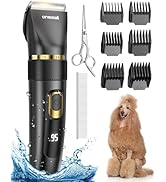 oneisall Dog Clippers Low Noise, Pro Dog Grooming Clippers Kit with Rechargeable Cordless Shaver ...