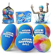 5 Pack Water Skip Balls- Water Bouncing Ball, Ink-Splashed Colorful Skipping Balls for Pool Beach...