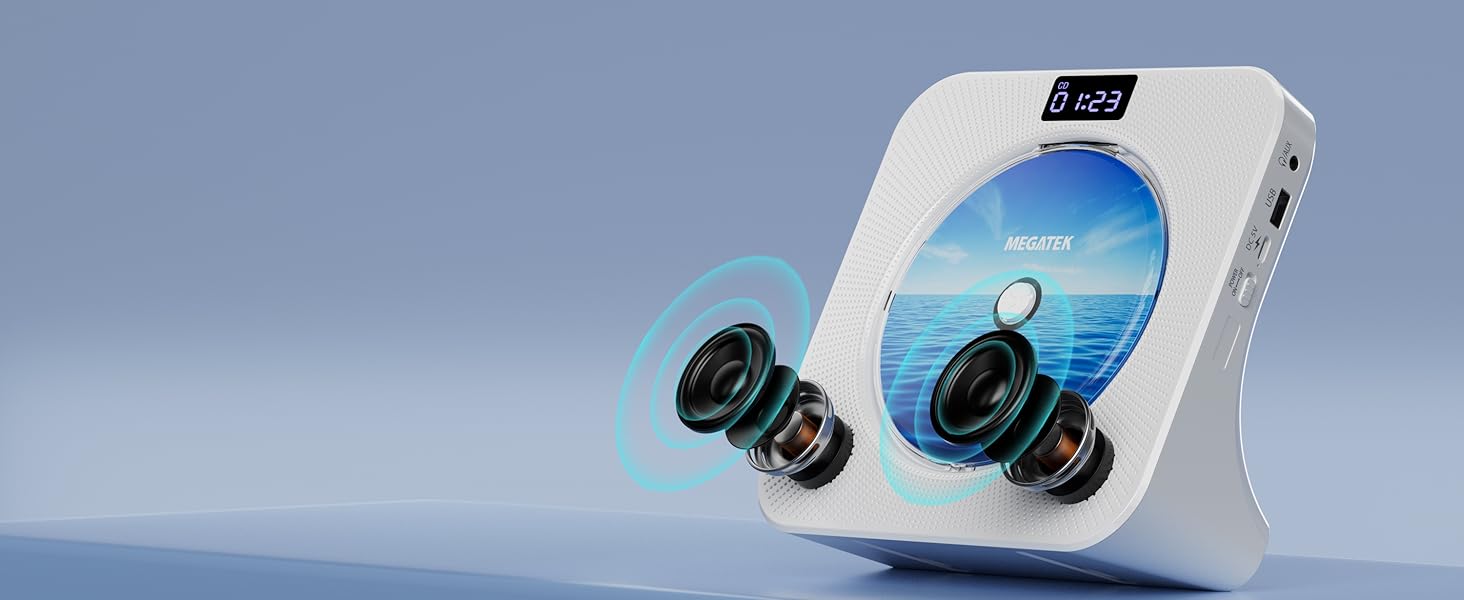 MEGATEK CP28BR Portable CD Player with Dual Built-in Stereo Speakers