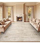 Lofus 8x10 Area Rug for Living Room,Beige Washable Large Rugs with Non-Slip Backing,Soft Neutral ...