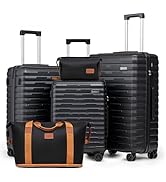 Cosbarn Luggage Sets 5 Piece Suitcases with Wheels, Suitcase Set ABS Hard Case Luggage with Spinn...