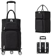 TlaroRiz Shopping Cart with 5 Wheels Portable Foldable Reusable Grocery Bag Cart with 6 Pockets M...