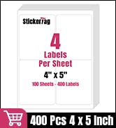 4&amp;#34; x 5&amp;#34; (4 Up) Shipping Labels