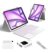 HOU iPad Air 11 Case with Keyboard (M3 2025, M2 2024) Detachable Rotatable Magnetic Full Protecti...