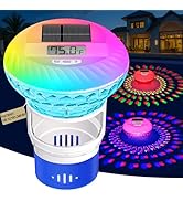 FineBud2025 Upgrade Pool Chlorine Floater with Thermometer,Digital Screen Floating Chlorine Dispe...