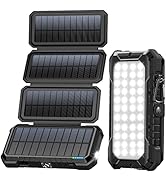 BLAVOR Solar Charger Power Bank, PD 18W Fast Charging 20000mAh Battery Pack with 4 Foldable Panel...