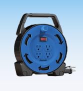 DEWENWILS Extension Cord Reel with 30 FT Power Cord, Hand Wind Retractable, 16/3 AWG SJTW, 4 Grou...