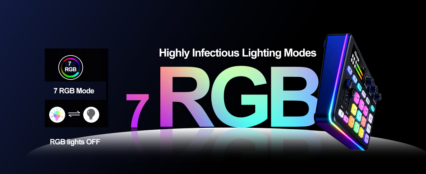 gaming audio mixer-highly infectious lighting modes-7RGB