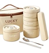 Ausenzup Stainless Steel Lunch Box, 3-Tier Insulated Bento Box Microwave Safe Soup Bowl for Adult...