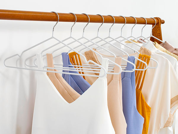 white metal coat hanger