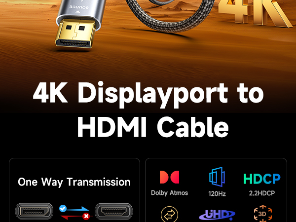 4K 30HZ dp source, hdmi display for output