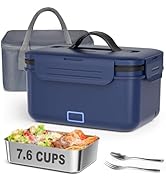 Vingud Cordless Electric Lunch Box for Adults, 1.8L Rechargeable Heated Lunch Box Food Warmer, Po...