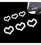YAWUROU 2 PCS Car Heart Shaped Pixel Decals, 4" and 9" Waterproof Removable Automotive Bumper Sti...
