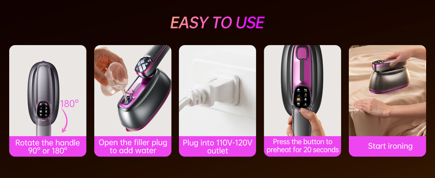 Steps for Using the Handheld Clothes Steamer