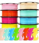 TTYT3D 1.75mm 3D Printer PLA Filament 8 Colors Bundle: Pink, Yellow, Orange, Lime Green, Sky Blue...