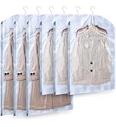 LEVERLOC Hanging Vacuum Seal Storage Space Saver Bags for Clothes, Coats, Clothing Garment Bags, ...