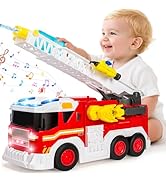 Large Fire Trucks Toys for Toddlers, Kids Toys for 3 4 5 6 7 8 Years Old Boys, 15" Firetruck Toy ...