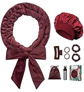 Gwabee No Heat Overnight Hair Curlers - 70" Soft Ribbon Curl Wrap with 9 Curling Rods, Headband f...