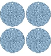 ME.FAN Silicone Trivet Mats - 4 Pack Pot Holders - 7.4'' Thickened Hot Pads for Hot pots, Pans an...