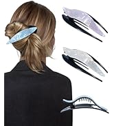 HOKEMP 3 Pcs Flat Claw Clips for Women - 13cm Large Hair Claw Clips Swallowtail Design for Thin H...