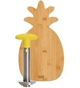 Tasty Pineapple Slicer and Bamboo Board Set, Cores and Slices Pineapples, Set Includes Renewable ...