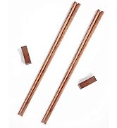 Donxote 12 Inches Cooking Chopsticks 2 Pairs with Chopstick Rest, Kitchen Noodles Frying Wok Long...