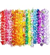 Joyin Toy 36 Counts Hawaiian Leis Bulk, Tropical Flower Lei Hawaiian Lei Beach Hawaii Luau Party ...