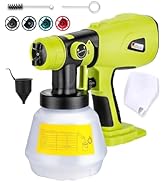 GRVODFRTA Cordless Paint Sprayer Compatible with Ryobi One 18V Battery 1000ml Capacity HVLP Spray...
