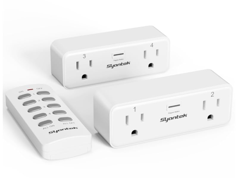 remote control outlets with 2 sockets