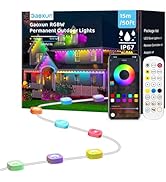 Gaoxun 50ft Permanent Outdoor Lights, RGBW Smart Outside Lights with 30 LED, APP/Remote Control, ...