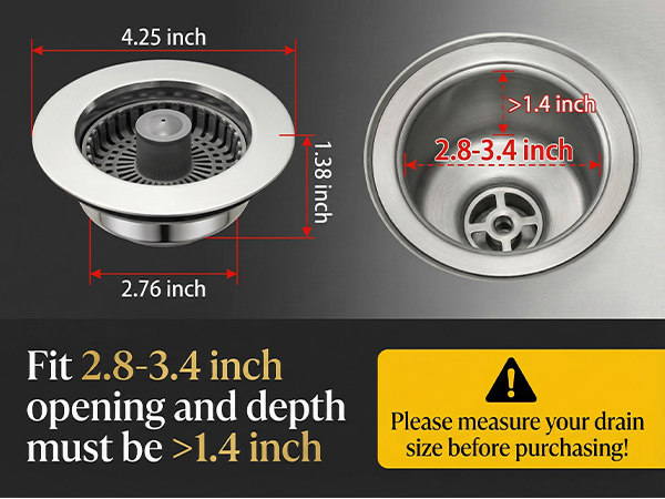 Kitchen Sink Stopper Silver 2pcs