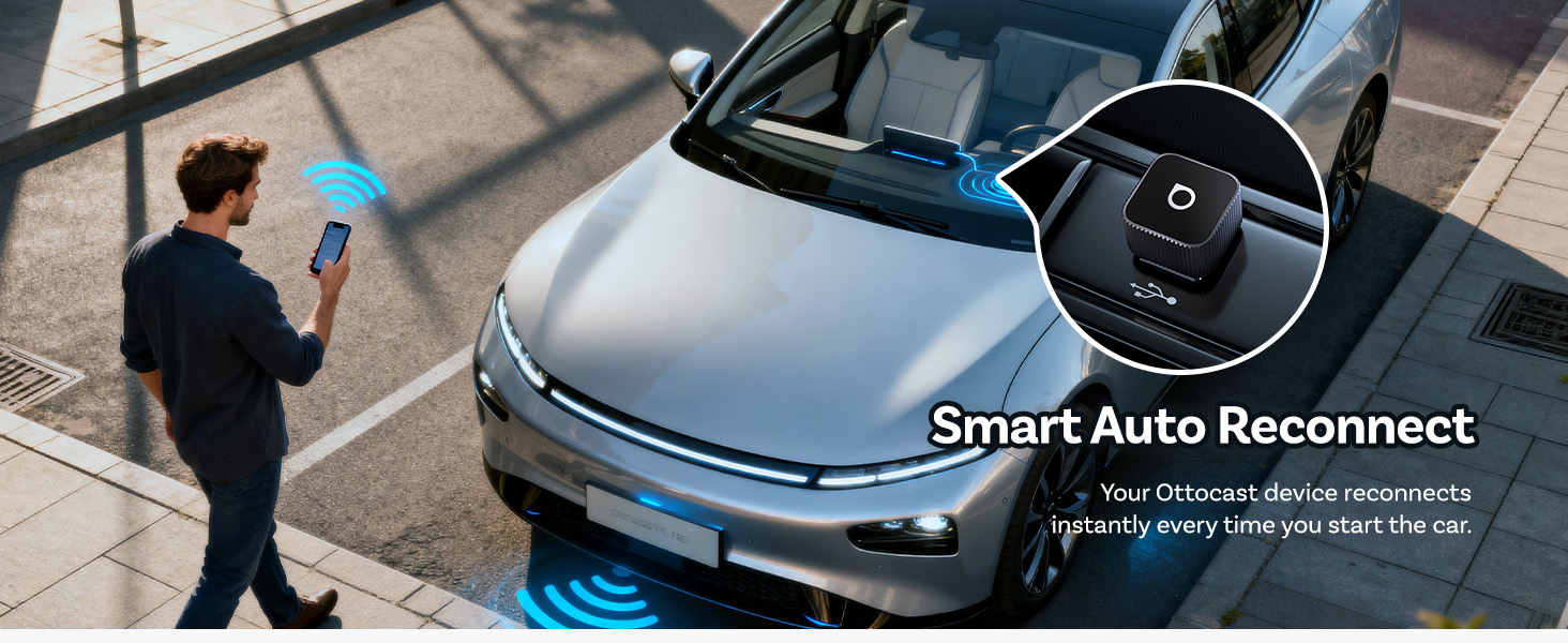 OTTOCAST Mini Cube 3.0, 2026 Upgrade 2in1 Wireless CarPlay &amp;amp;amp; Android Auto Adapter