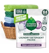 Seventh Generation Laundry Detergent Packs, Lavender, Biobased Deep Clean, EPA Safer Choice Certi...