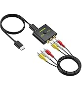 LiNKFOR RCA to HDMI Converter, 1080P AV to HDMI Converter, 16:9/4:3 Conversion Mini Composite CVB...