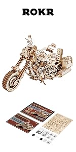 ROKR 3D Wooden Puzzles for Adults Illuminated Globe with Stand 180pcs 3D Puzzles Built-in LED Model ...