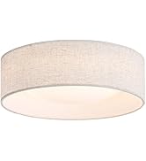 CALOKES 13" Fabric Flush Mount Ceiling Light, 24W 3000K LED Closed to Ceiling Light Fixture with ...