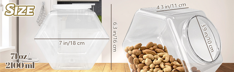 3 Clear Plastic Cookie Jars